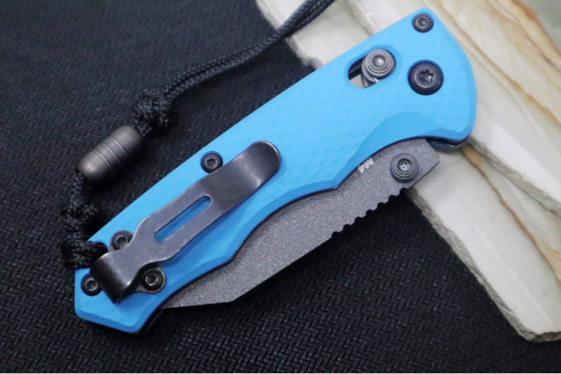 Benchmade 290BK Full Immunity Custom - Cobalt Black Cerakote Finished Blade / CPM-M4 Steel / Wharncliffe Blade / Sea Blue Cerakoted Aluminum Handle