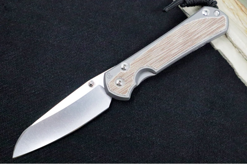 Chris Reeve Large Sebenza 31 Glass Blasted - Insingo Blade / CPM-Magnacut Steel / Natural Micarta Inlay L31-1226