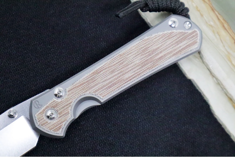 Chris Reeve Large Sebenza 31 Glass Blasted - Insingo Blade / CPM-Magnacut Steel / Natural Micarta Inlay L31-1226