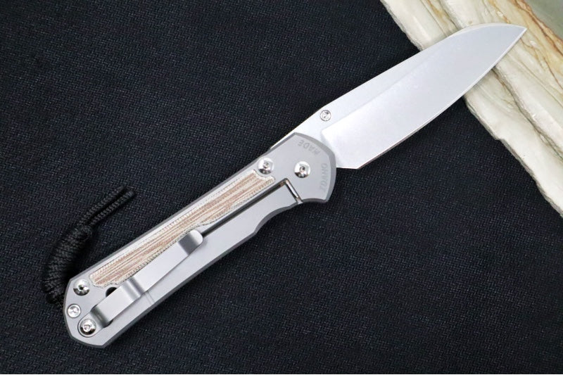 Chris Reeve Large Sebenza 31 Glass Blasted - Insingo Blade / CPM-Magnacut Steel / Natural Micarta Inlay L31-1226 - Northwest Knives