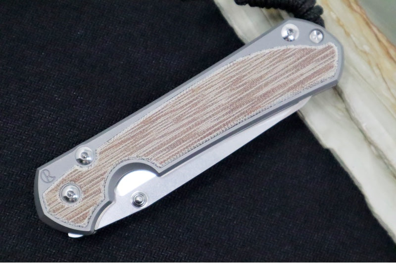 Chris Reeve Large Sebenza 31 Glass Blasted - Insingo Blade / CPM-Magnacut Steel / Natural Micarta Inlay L31-1226