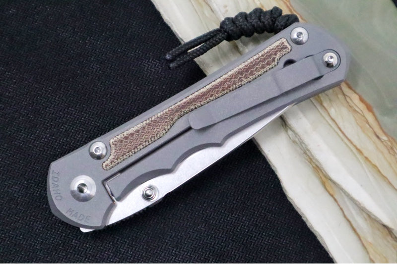 Chris Reeve Knives Large Inkosi LEFT HANDED - Drop Point / CPM-Magnacut / Natural Micarta LIN-1015
