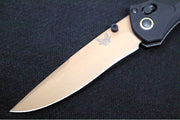 Benchmade 710FE-2401 SEVEN | TEN Limited Edition  - Recurve Drop Point Blade / CPM-Magnacut Steel / Black Anodized Aluminum Handle / FDE PVD Accents - Northwest Knives
