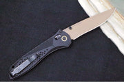 Benchmade 710FE-2401 SEVEN | TEN Limited Edition  - Recurve Drop Point Blade / CPM-Magnacut Steel / Black Anodized Aluminum Handle / FDE PVD Accents - Northwest Knives