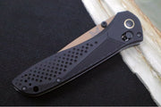 Benchmade 710FE-2401 SEVEN | TEN Limited Edition  - Recurve Drop Point Blade / CPM-Magnacut Steel / Black Anodized Aluminum Handle / FDE PVD Accents - Northwest Knives