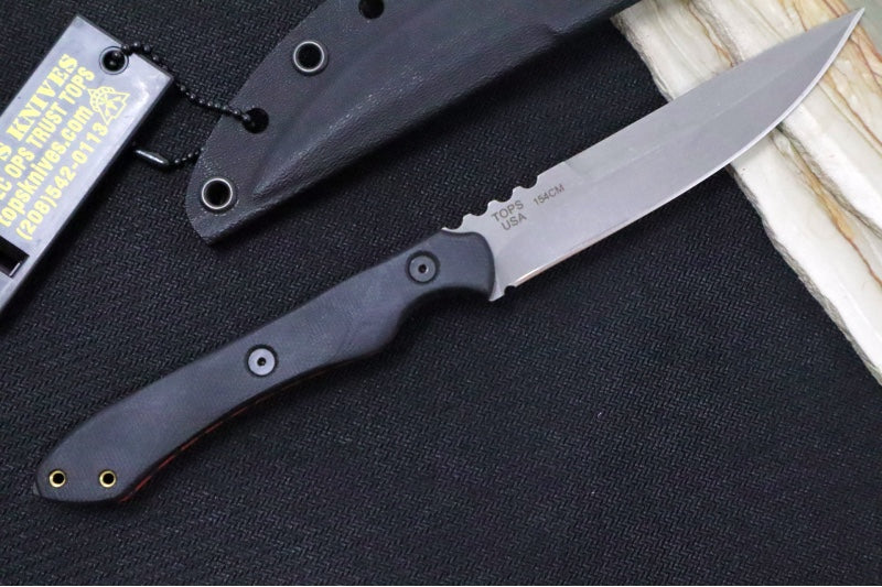 Tops Rapid Strike Fixed Blade - 154CM Steel / Black G-10 Handle / Black Kydex Sheath RDSK-01 - Northwest Knives