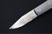 Boker BRLW Meterite Damascus Platnium Limited Edition - Non-stainless Meteorite Damascus Blade & Platnium Finish / Full Titanium Handle 110676DAM - Northwest Knives