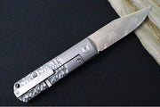 Boker BRLW Meterite Damascus Platnium Limited Edition - Non-stainless Meteorite Damascus Blade & Platnium Finish / Full Titanium Handle 110676DAM - Northwest Knives