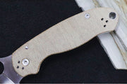 Spyderco Paramilitary 3 - Brown Canvas Micarta Handle / Satin CPM-CruWear Blade C223MPCW - Northwest Knives
