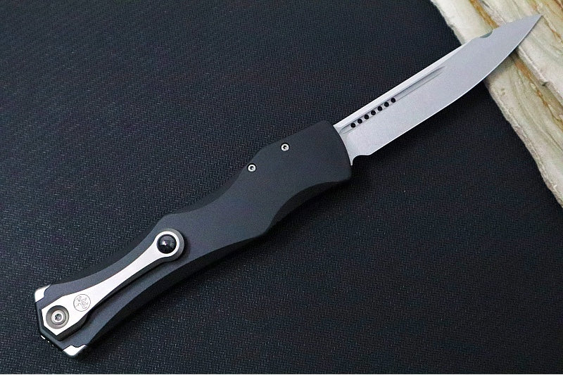 Microtech Marfione Select Microtech Halo IV Signature Series OTF - Clip Point Blade / Hardcoat Anodized Alloy Handle with Double Vapor Blasted Stainless Steel Hardware 1150-10MS1 - Northwest Knives