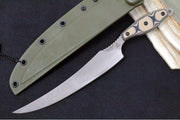 Tops Fillet Knife - 154CM Steel / Tumbled Finish / Tan & Black G-10 Handle / OD Green Kydex Sheath FIL-01 - Northwest Knives