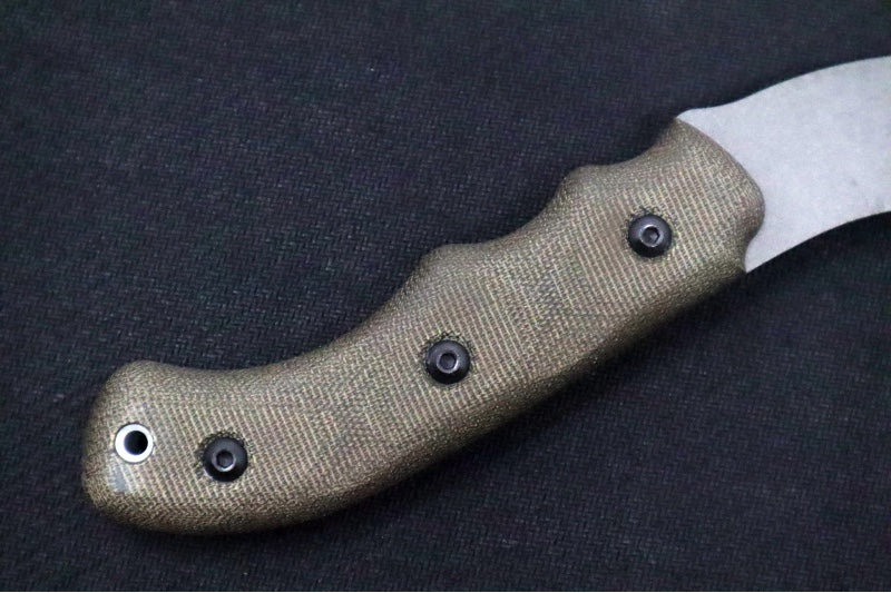 Tops Grandpa's Axe - 1095 Steel / Green Canvas Micarta Handle / Brown Leather Sheath GRAX-02