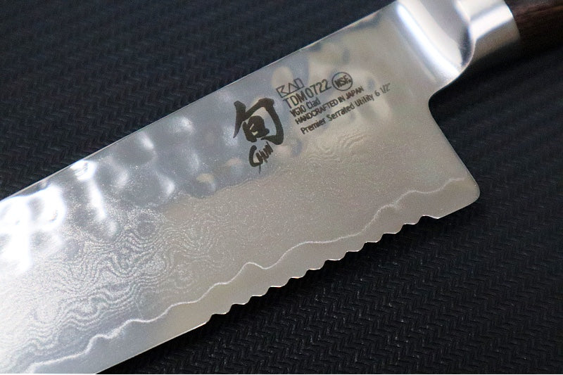 Shun Premier - 6.5" Serrated Utility - 69 Layered Damscus - Made in Seki City, Japan - Northwest Knives