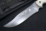 Tops Longhorn Bowie Sniper Grey - 1095 Steel / Black Canvas Micarta Handle / Black Ballistic Nylon Sheath LONGB-05 - Northwest Knives