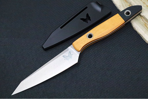 Benchmade 4045-02 True Paring Kitchen Knife - Stonewashed Finish / CPM-154 Steel / Maple Richlite Handle & Black G-10 Bolsters - Made in Portland, Oregon USA - Northwest Knives