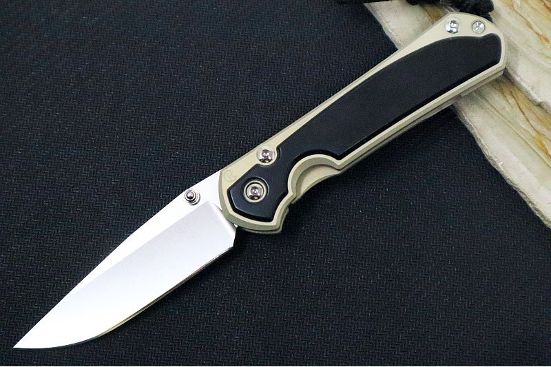 Chris Reeve Knives Large Sebenza 31 NWK Exclusive - Drop Point Blade / CPM-Magnacut Steel / Champagne Cerakote Handle with Black Diamond Richlite Inlays / Black Lanyard with Silver Bead L31-1838 - Northwest Knives