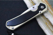 Chris Reeve Knives Large Sebenza 31 NWK Exclusive - Drop Point Blade / CPM-Magnacut Steel / Champagne Cerakote Handle with Black Diamond Richlite Inlays / Black Lanyard with Silver Bead L31-1838 - Northwest Knives