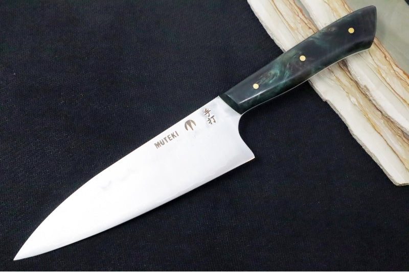 Carter Cutlery Muteki - 6.38" Funayuki - Dyed Maple Handle w/ White G-10 Liner & Hitachi White #1 Steel #5592