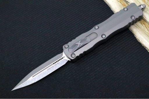 Microtech Dirac OTF - Apocalyptic Finish / Double Edge / Natural Clear Anodized Aluminum Handle 225-APNC - Northwest Knives