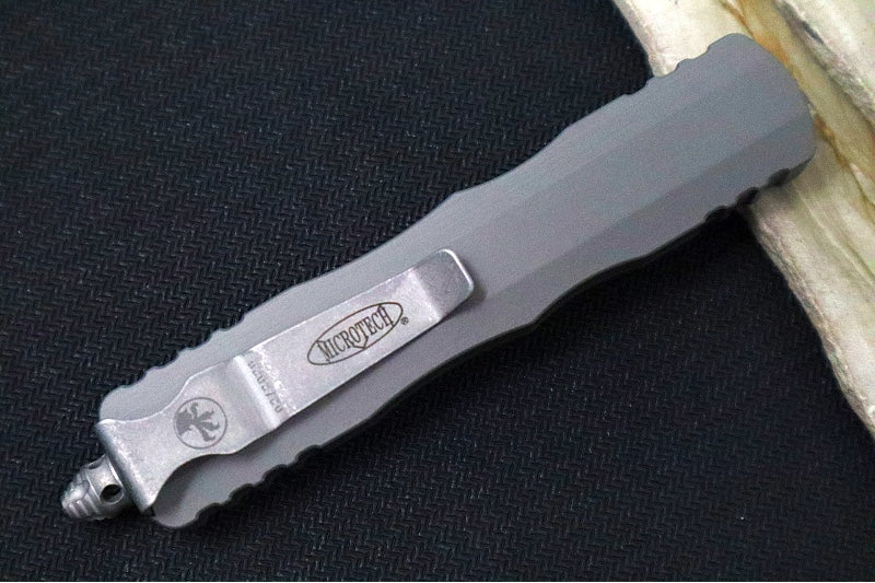 Microtech Dirac OTF - Apocalyptic Finish / Double Edge / Natural Clear Anodized Aluminum Handle 225-APNC - Northwest Knives