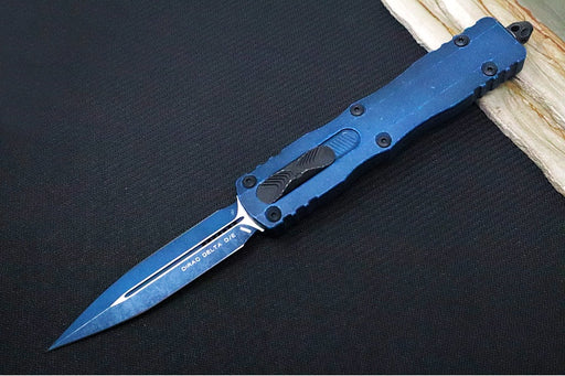 Microtech Dirac Delta OTF - Dagger Blade / Weathered Blue Finish / Weathered Blue Handle 227-1WBL - Northwest Knives