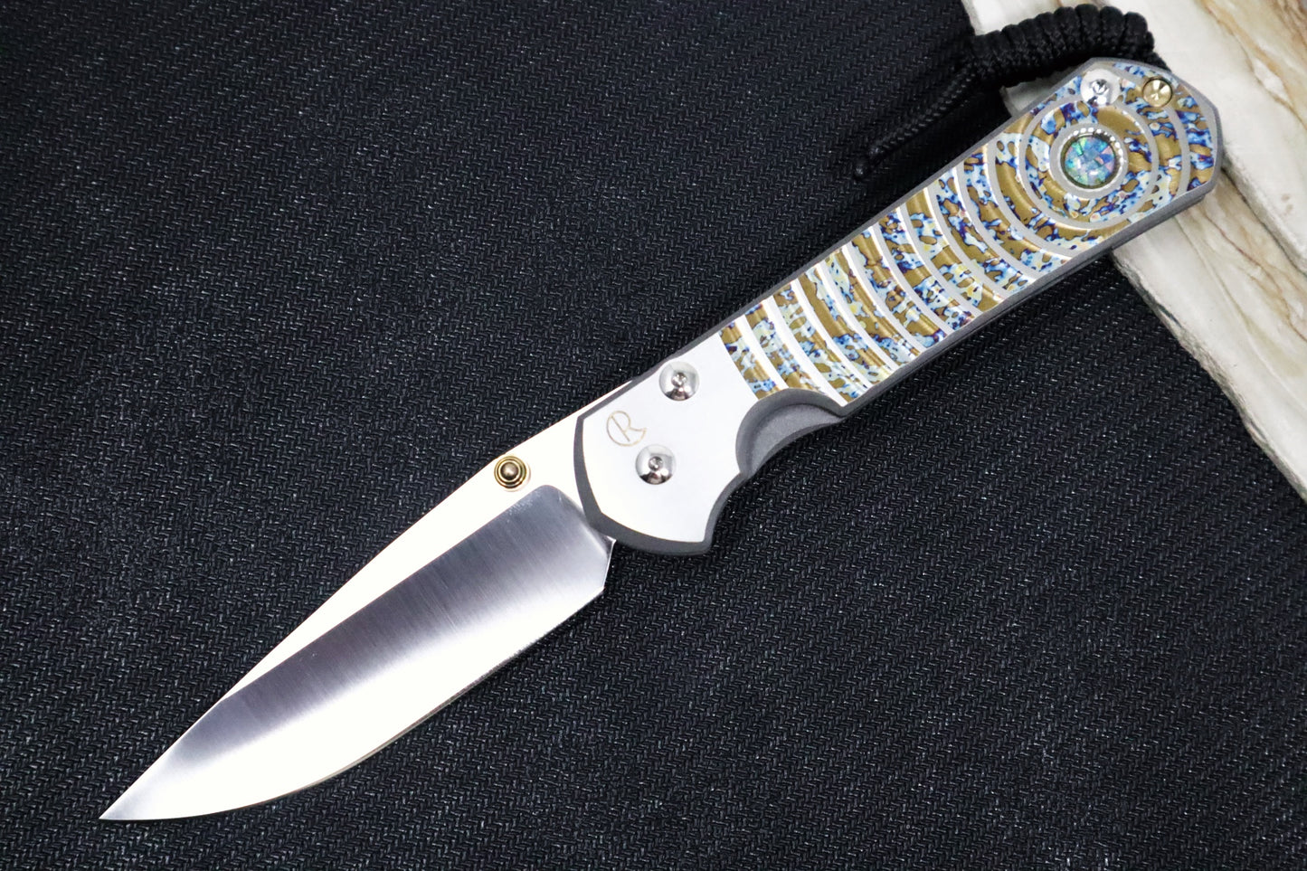Chris Reeve Knives Large Sebenza 31 Unique Graphic - CPM-Magnacut Steel / Drop Point Blade / Triple Mosic Opal Cabochon L31-1408-1190 (A2)