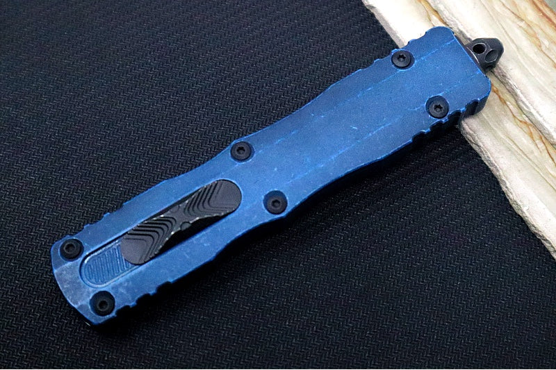 Microtech Dirac Delta OTF - Dagger Blade / Weathered Blue Finish / Weathered Blue Handle 227-1WBL - Northwest Knives
