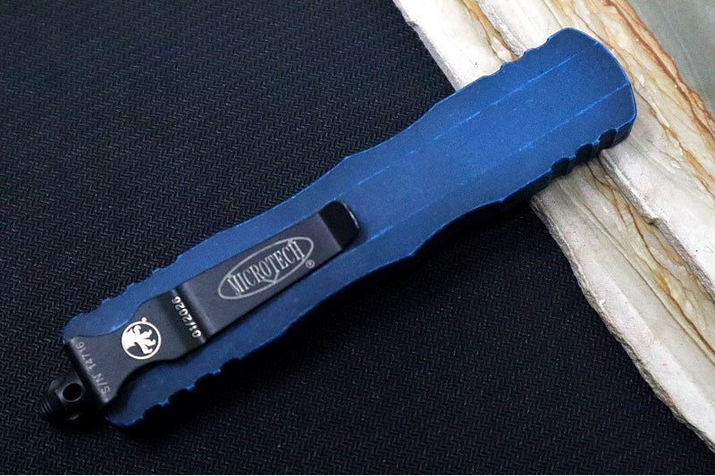Microtech Dirac Delta OTF - Dagger Blade / Weathered Blue Finish / Weathered Blue Handle 227-1WBL - Northwest Knives