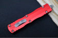 Microtech Dirac Delta Tactical OTF - Apocalyptic Finish / Dagger Blade / Red Anodized Aluminum Handle 227-10APRD - Northwest Knives