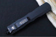 Microtech Dirac Delta Tactical OTF - Black Finish / Double Full Serrated Dagger Blade / Black Anodized Aluminum Handle 227-D3T - Northwest Knives