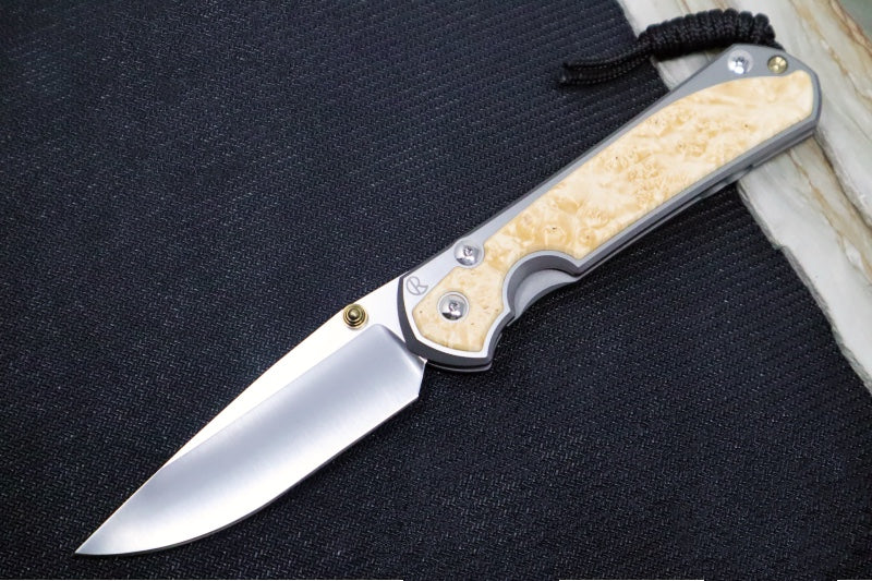 Chris Reeve Large Sebenza 31 - Polished Drop Point Blade / Box Elder Inlay / CPM-Magnacut L31-1628 (A1)