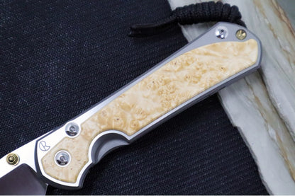 Chris Reeve Large Sebenza 31 - Polished Drop Point Blade / Box Elder Inlay / CPM-Magnacut L31-1628 (A1)