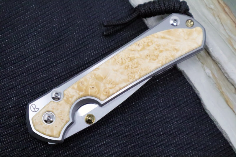 Chris Reeve Large Sebenza 31 - Polished Drop Point Blade / Box Elder Inlay / CPM-Magnacut L31-1628 (A1)