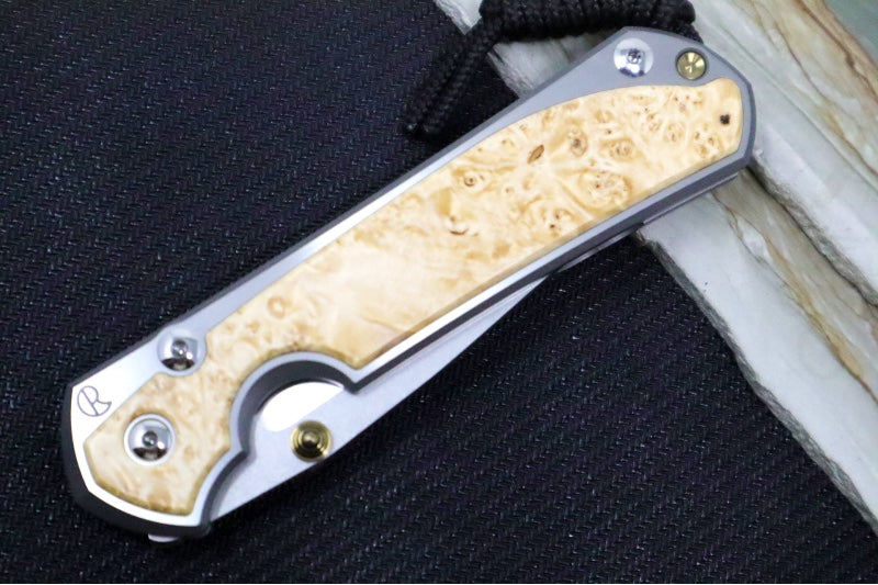 Chris Reeve Large Sebenza 31 - Polished Drop Point Blade / Box Elder Inlay / CPM-Magnacut L31-1628 (A2)