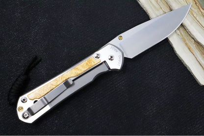 Chris Reeve Large Sebenza 31 - Polished Drop Point Blade / Box Elder Inlay / CPM-Magnacut L31-1628 (A3)