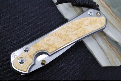 Chris Reeve Large Sebenza 31 - Polished Drop Point Blade / Box Elder Inlay / CPM-Magnacut L31-1628 (A3)