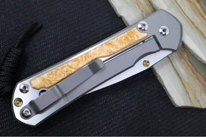 Chris Reeve Large Sebenza 31 - Polished Drop Point Blade / Box Elder Inlay / CPM-Magnacut L31-1628 (A3)