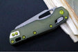 Microtech MSI Manual Folder - Apocalyptic Finished Blade / Fluted Distressed Grenade Green Aluminum Handles w/ Trim-Grip Handle 210-10FLDGG-U25 - Northwest Knives