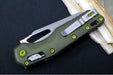 Microtech MSI Manual Folder - Apocalyptic Finished Blade / Fluted Distressed Grenade Green Aluminum Handles w/ Trim-Grip Handle 210-10FLDGG-U25 - Northwest Knives