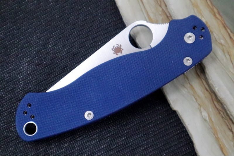 Spyderco Paramilitary 2 - Cobalt Blue G-10 Handle / Satin Blade / SPY27 Steel - C81GPCBL2