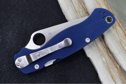 Spyderco Paramilitary 2 - Cobalt Blue G-10 Handle / Satin Blade / SPY27 Steel - C81GPCBL2