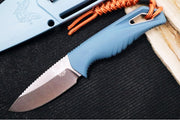 Benchmade 18050 Intersect Fixed Blade - CPM-Magnacut Steel / Drop Point Steel / Depth Blue Santoprene Handle / Sonar Gray Injection Molded Sheath - Northwest Knives