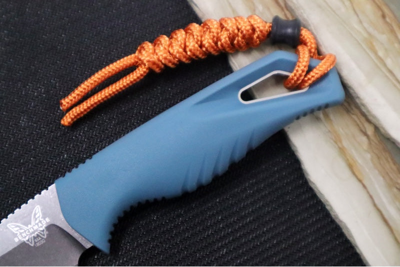 Benchmade 18050 Intersect Fixed Blade - CPM-Magnacut Steel / Drop Point Steel / Depth Blue Santoprene Handle / Sonar Gray Injection Molded Sheath