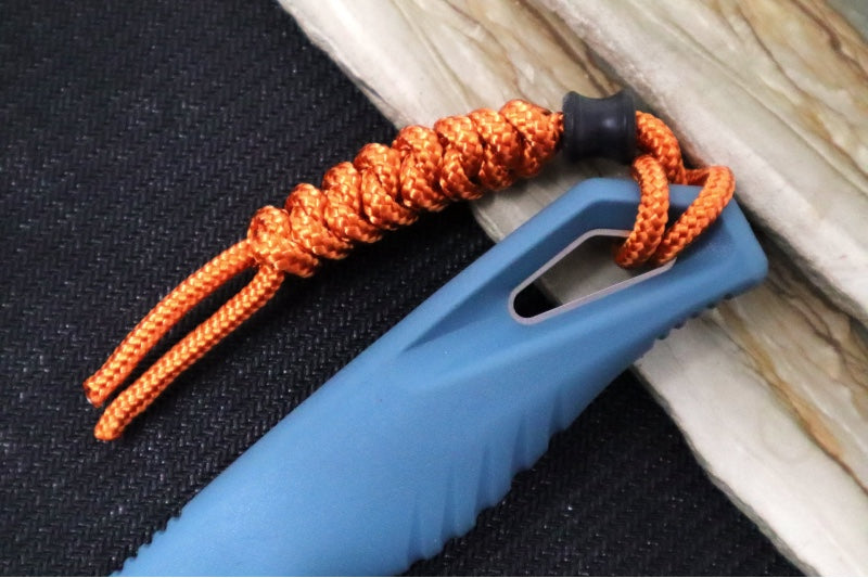 Benchmade 18050 Intersect Fixed Blade - CPM-Magnacut Steel / Drop Point Steel / Depth Blue Santoprene Handle / Sonar Gray Injection Molded Sheath