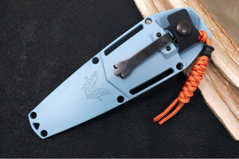 Benchmade 18050 Intersect Fixed Blade - CPM-Magnacut Steel / Drop Point Steel / Depth Blue Santoprene Handle / Sonar Gray Injection Molded Sheath
