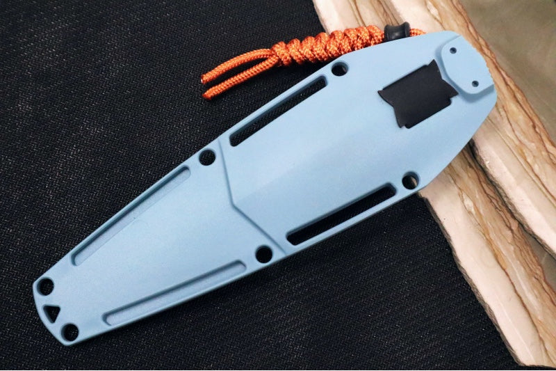 Benchmade 18050 Intersect Fixed Blade - CPM-Magnacut Steel / Drop Point Steel / Depth Blue Santoprene Handle / Sonar Gray Injection Molded Sheath