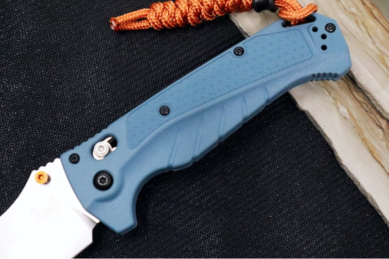 Benchmade 18060 Adira - CPM-Magnacut Steel / Drop Point / Depth Blue Grivory Handle / Orange  Paracord Lanyard & Bead