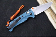 Benchmade 18065 Mini Adira - CPM-Magnacut Steel / Drop Point Steel / Depth Blue Grivory Handle / Orange  Paracord Lanyard & Bead - Northwest Knives