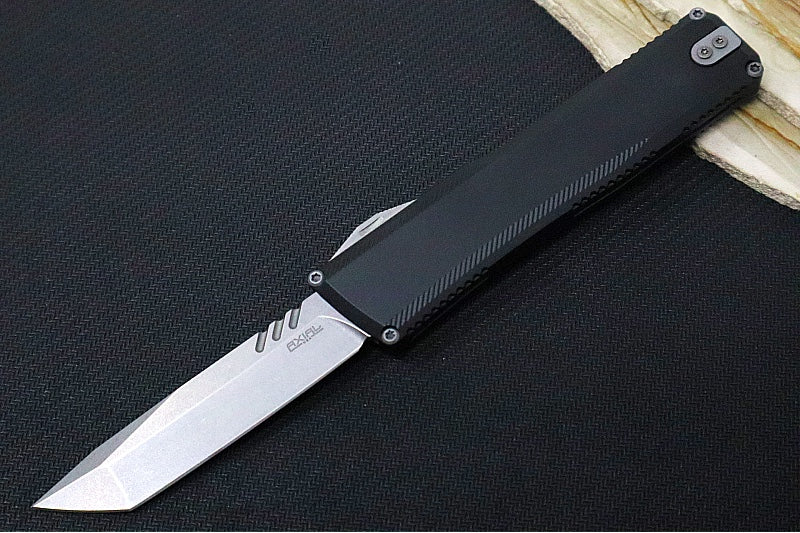 Axial Knives SHIFT V_3 OTF - Black Anodized Aluminum Handle & Black Hardware / Stonewashed Tanto Blade / CPM-Magnacut Steel - Northwest Knives