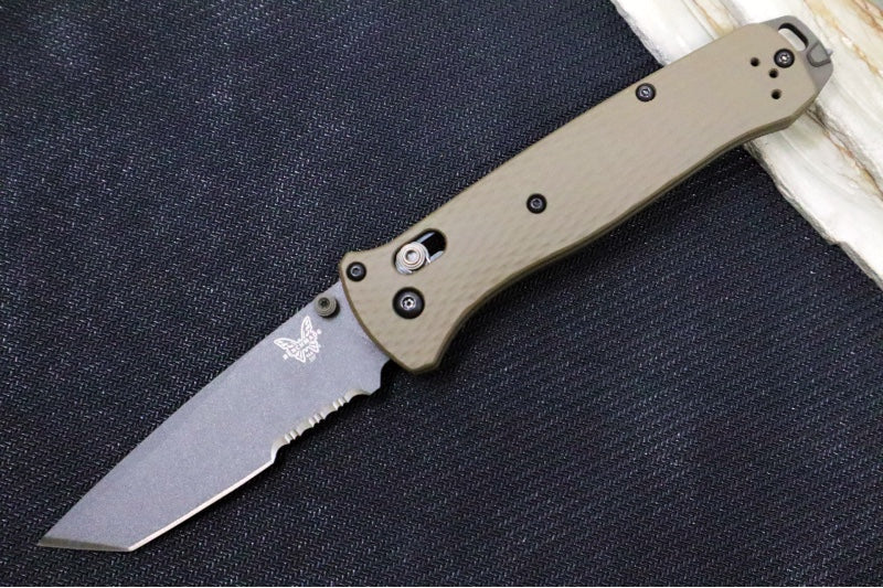 Benchmade 537SGY-03 Bailout Custom - Flat Dark Earth Cerakote Aluminum Handle / Tanto Blade / CPM-M4 Steel